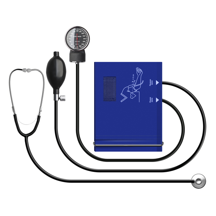 Тонометр (прибор для измерения артериального давления механический) со стетоскопом  в комплекте AT-13, манж. 50х14 см, арт. 1002-13-07